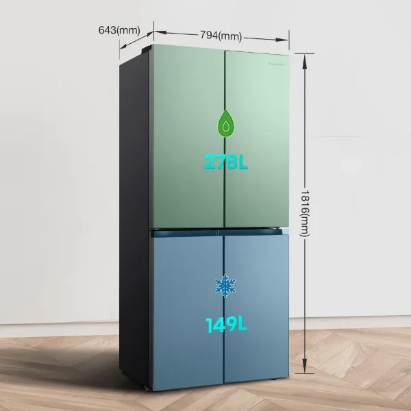Fridgemaster MQ79395ES 79.4cm 65/35 Total No Frost American Fridge Freezer - SilverFridgemaster MQ79395ES 79.4cm 65/35 Total No Frost American Fridge Freezer - Silver_dimensions