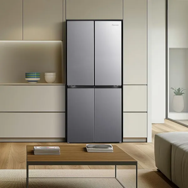 Fridgemaster MQ79395ES 79.4cm 65/35 Total No Frost American Fridge Freezer - Silver_room view 2