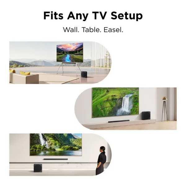 TCL A65-UK 3.1.2ch Soundbar with wireless subwoofer, Audio by Bang & Olufsen, Dolby Atmos in Black_setup