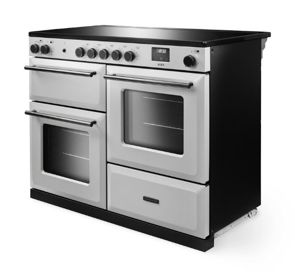 Rangemaster Aura AURO110EI/19315 (AURAO110EIPWHT/YX1) 110cm Induction Range Cooker - White with Onyx Trim