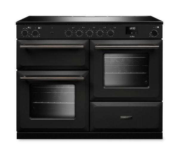 Rangemaster Aura AURO110EI/19316 (AURAO110EIPCBL/YX1) 110cm Induction Range Cooker - Black with Onyx Trim