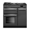 Rangemaster Aura AURA90DFP/19325 (AURA90DFPSLT/BN1) 90cm Dual Fuel Range Cooker - Slate with Brushed Nickel Trim