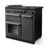 Rangemaster Aura AURA90DFP/19325 (AURA90DFPSLT/BN1) 90cm Dual Fuel Range Cooker - Slate with Brushed Nickel Trim