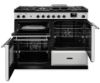 Rangemaster Aura AURO110DF/19355 (AURAO110DFPWHT/BN1) 110cm Dual Fuel Range Cooker - White with Brushed Nickel Trim