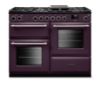 Rangemaster Aura AURO110DF/19362 (AURAO110DFPPLM/BN1) 110cm Dual Fuel Range Cooker - Plum with Brushed Nickel Trim