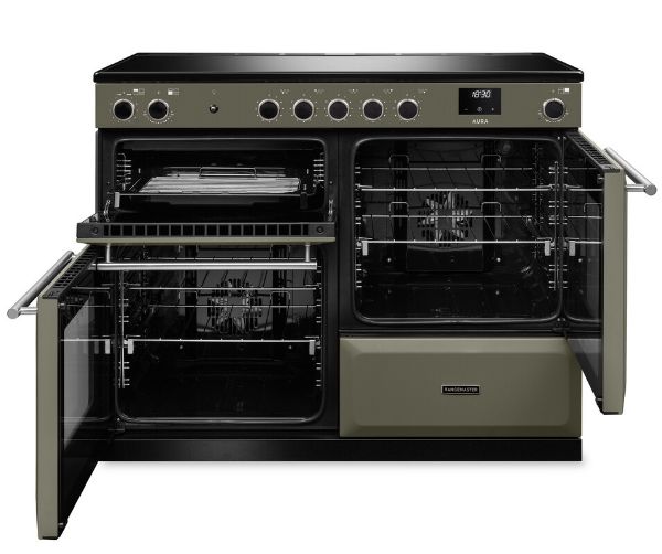 Rangemaster Aura AURO110EI/19369 (AURAO110EIPRBD/BN1) 110cm Induction Range Cooker - Riverbed with Brushed Nickel Trim