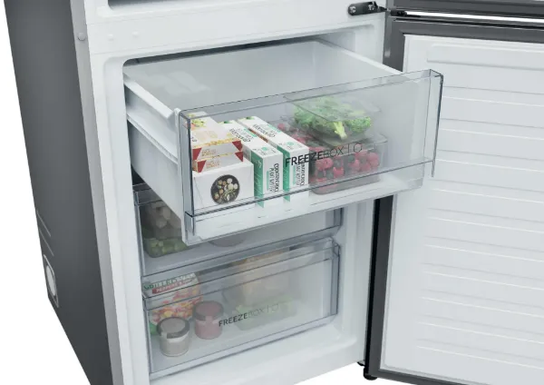 Haier 2D 60 Serie 3 HDPR3618DNPK 355L Total No Frost Fridge Freezer - Stainless Steel