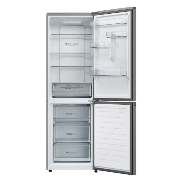 Haier 2D 60 Serie 3 HDPR3618DNPK 355L Total No Frost Fridge Freezer - Stainless Steel