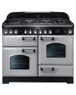 Rangemaster 100650 Classic Deluxe 110 Dual Fuel Range Cooker in Royal Pearl with Chrome Trim