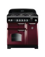 Rangemaster 116510 Classic 90 Dual Fuel Range Cooker in Cranberry with Chrome Trim