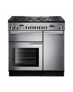 Rangemaster 86870 Professional Plus 90 Gas Range Cooker with Gas Grill in Stainless Steel with Chrome Trim