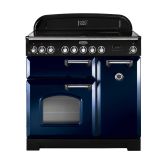 Rangemaster 113710 Classic Deluxe 90 Induction Range Cooker in Regal Blue with Chrome Trim