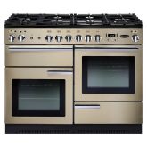 Rangemaster 91670 Professional + 110 Dual Fuel Range Cooker in Cream with a Chrome Trim