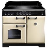 Rangemaster 95930 Classic Deluxe 100 Induction Range Cooker in Cream with Chrome Trim
