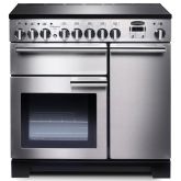 Rangemaster 97860 Professional Deluxe 90 Induction Range Cooker in Stainless Steel with Chrome Trim